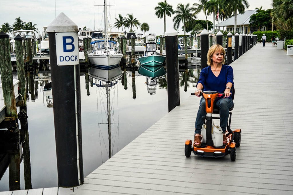 EV Rider TeQno - Auto Folding Electric Scooter! - Wheelchairs in Motion