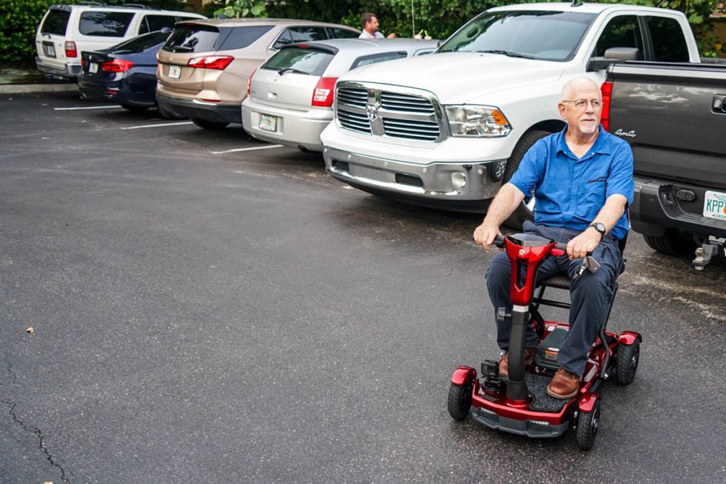 EV Rider TeQno - Auto Folding Electric Scooter! - Wheelchairs in Motion