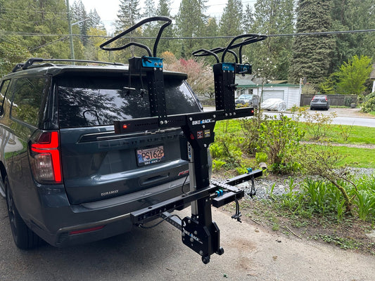 BIKE eRACK – Electric Self - Loading Car Rack for 1 Handcycle or Trike + 1 Bike - Wheelchairs in Motion