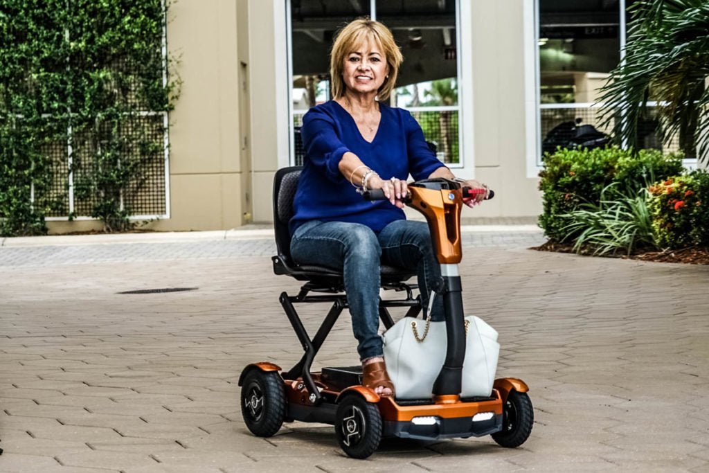 EV Rider TeQno - Auto Folding Electric Scooter! - Wheelchairs in Motion
