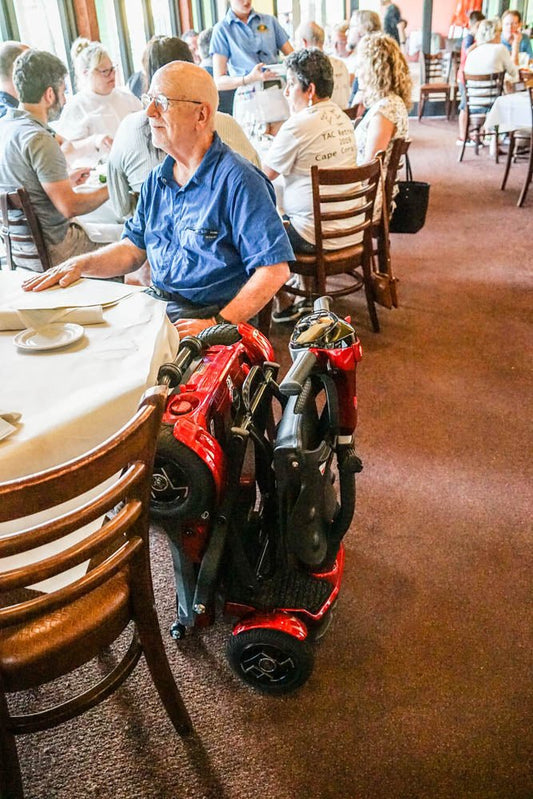 EV Rider TeQno - Auto Folding Electric Scooter! - Wheelchairs in Motion